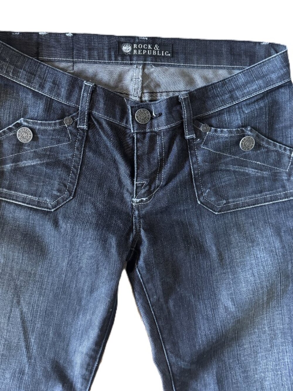 Rock & Republic Kasandra Bootcut Jeans | Dark Wash Stretch Denim | Size 27 - Picture 5 of 7